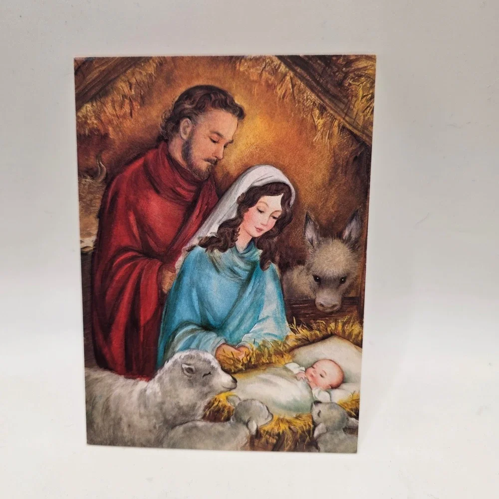 Paper Magic Vintage Nativity Christmas Cards 13ct Religious HolyFamily Scripture